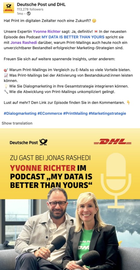 Deutsche Post & DHL teilt eine Podcast-Folge