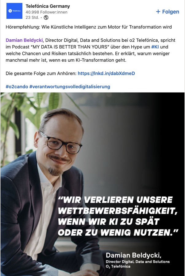 Telefónica / o2 empfiehlt eine Podcast-Folge